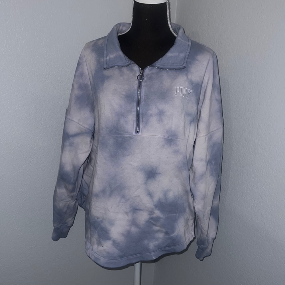 PINK Victoria Secret half zip sweater sweatshirt pullover small tie dye